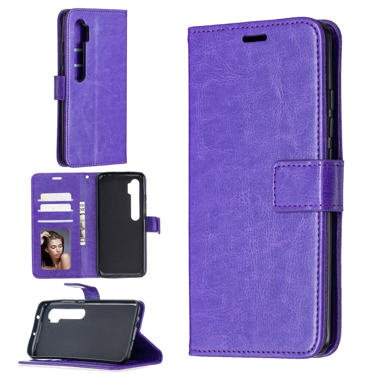 For Xiaomi Mi Note 10 Lite Crazy Horse Texture Horizontal Flip Leather Case with Holder & Card Slots & Wallet & Photo Frame