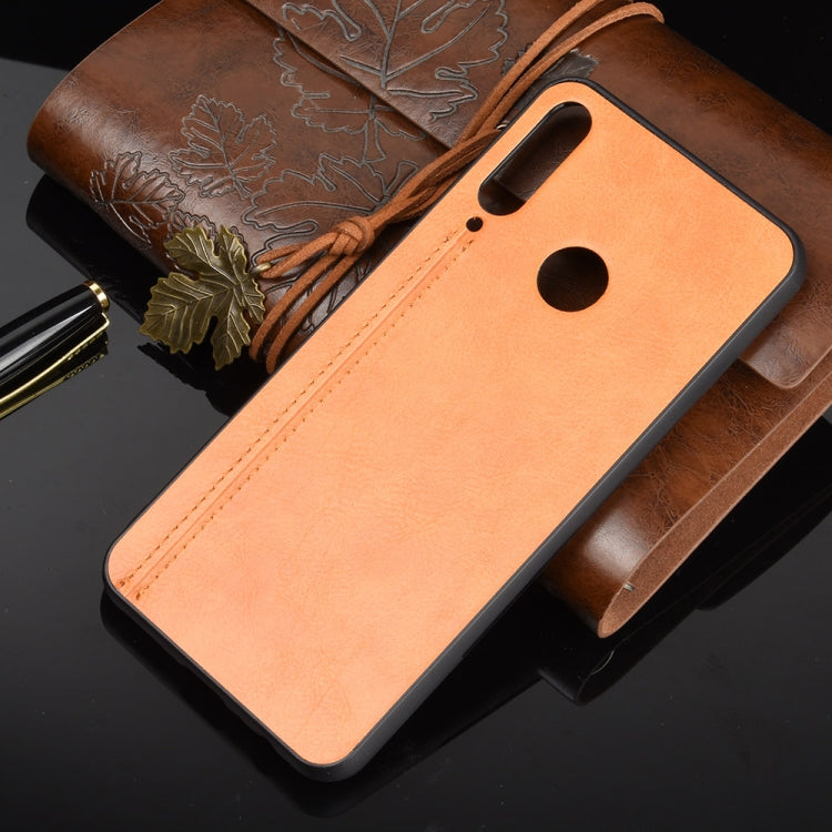 For Huawei Y6p Shockproof Sewing Cow Pattern Skin PC + PU + TPU Case