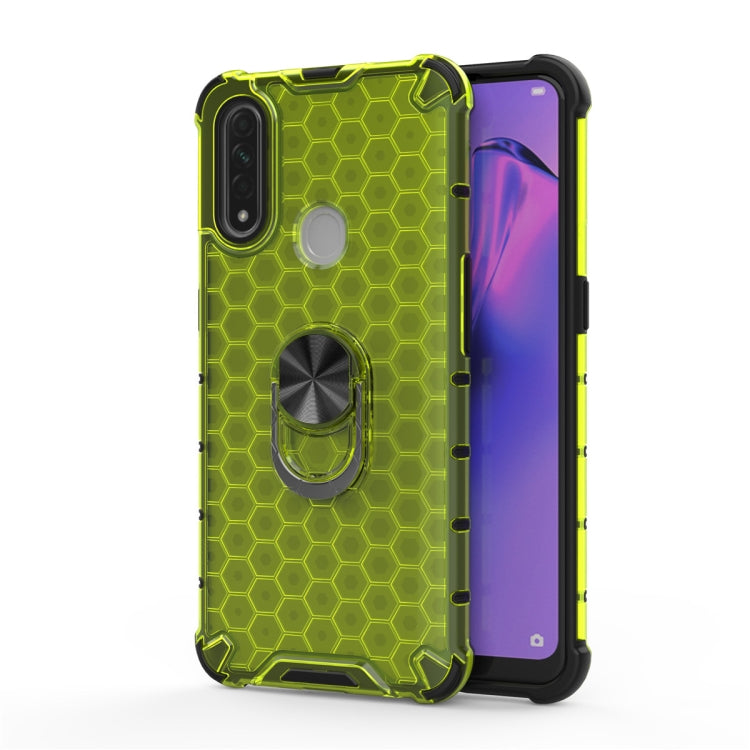 For OPPO A8 Shockproof Honeycomb PC + TPU Ring Holder Protection Case