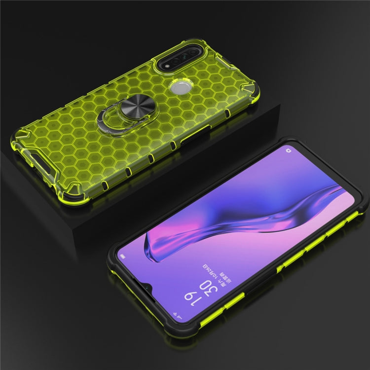 For OPPO A8 Shockproof Honeycomb PC + TPU Ring Holder Protection Case