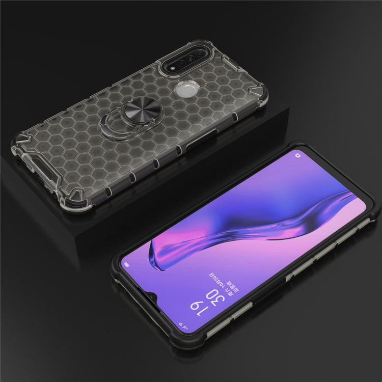 For OPPO A8 Shockproof Honeycomb PC + TPU Ring Holder Protection Case