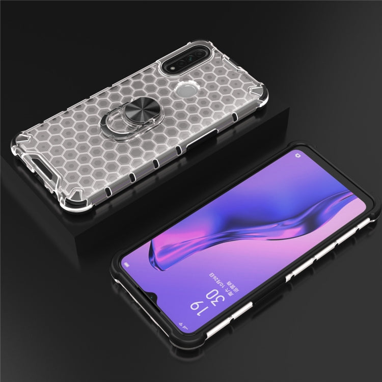 For OPPO A8 Shockproof Honeycomb PC + TPU Ring Holder Protection Case