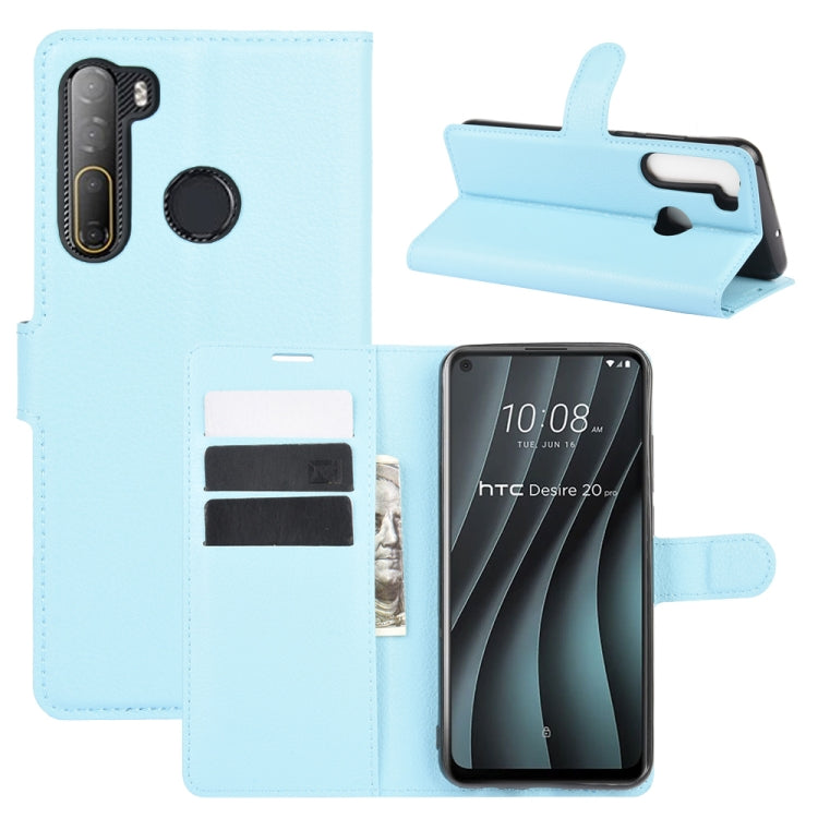 For HTC Desire 20 Pro Litchi Texture Horizontal Flip Protective Case with Holder & Card Slots & Wallet
