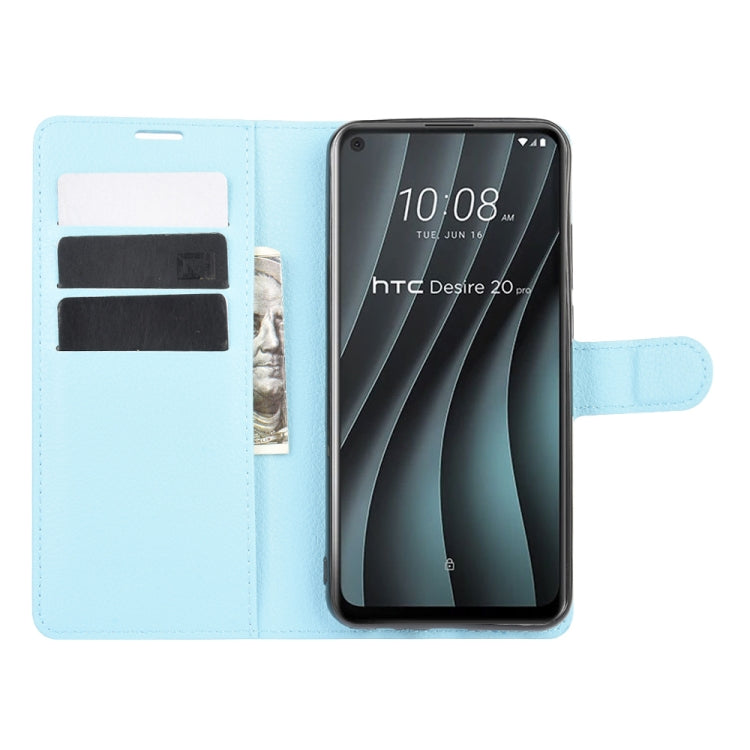 For HTC Desire 20 Pro Litchi Texture Horizontal Flip Protective Case with Holder & Card Slots & Wallet