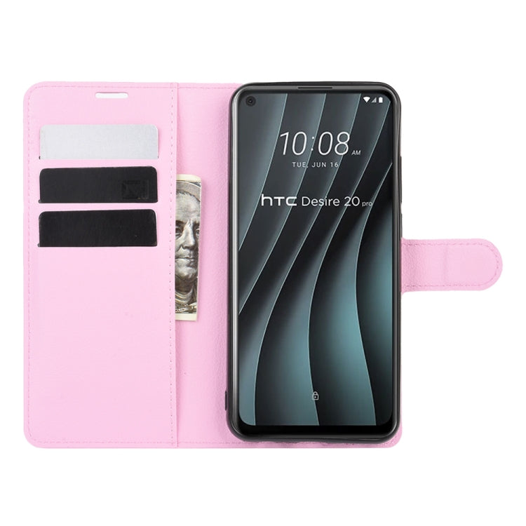 For HTC Desire 20 Pro Litchi Texture Horizontal Flip Protective Case with Holder & Card Slots & Wallet