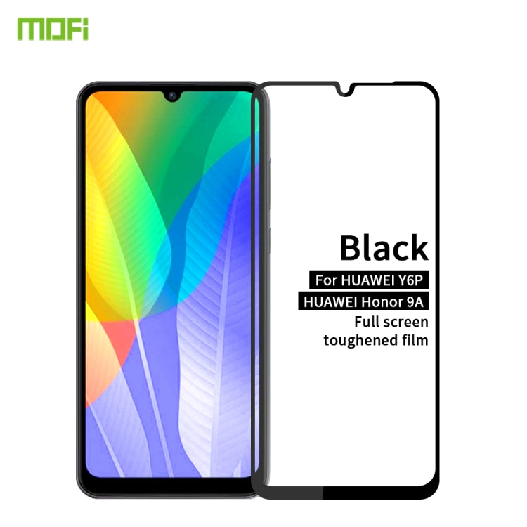 For Huawei Y6P / Honor9A MOFI 9H 2.5D Full Screen Tempered Glass Film(Black)
