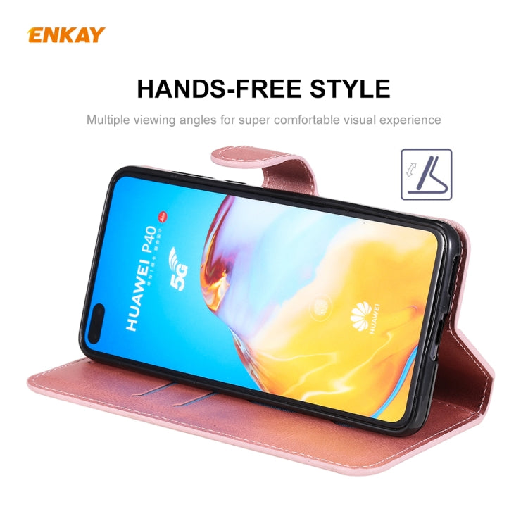 For Huawei P40 ENKAY Hat-Prince Horizontal Flip Leather Case with Holder & Card Slots & Wallet