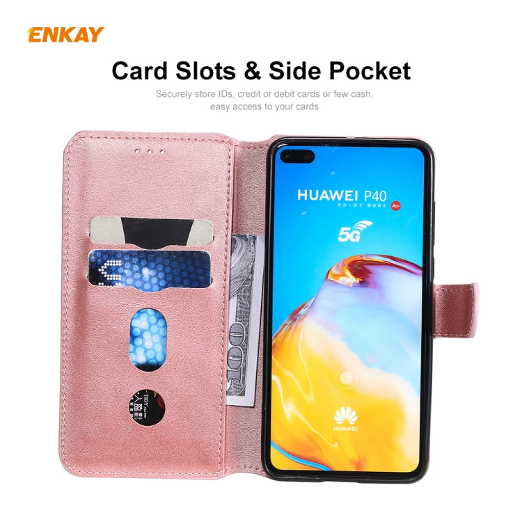 For Huawei P40 ENKAY Hat-Prince Horizontal Flip Leather Case with Holder & Card Slots & Wallet
