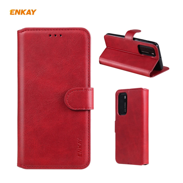 For Huawei P40 ENKAY Hat-Prince Horizontal Flip Leather Case with Holder & Card Slots & Wallet