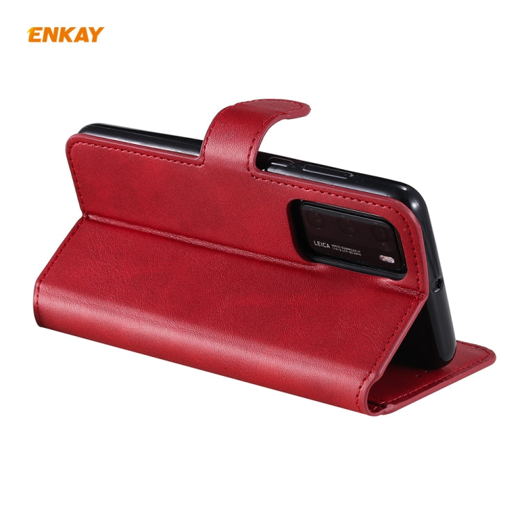 For Huawei P40 ENKAY Hat-Prince Horizontal Flip Leather Case with Holder & Card Slots & Wallet