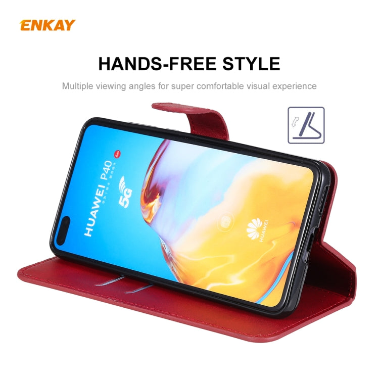 For Huawei P40 ENKAY Hat-Prince Horizontal Flip Leather Case with Holder & Card Slots & Wallet