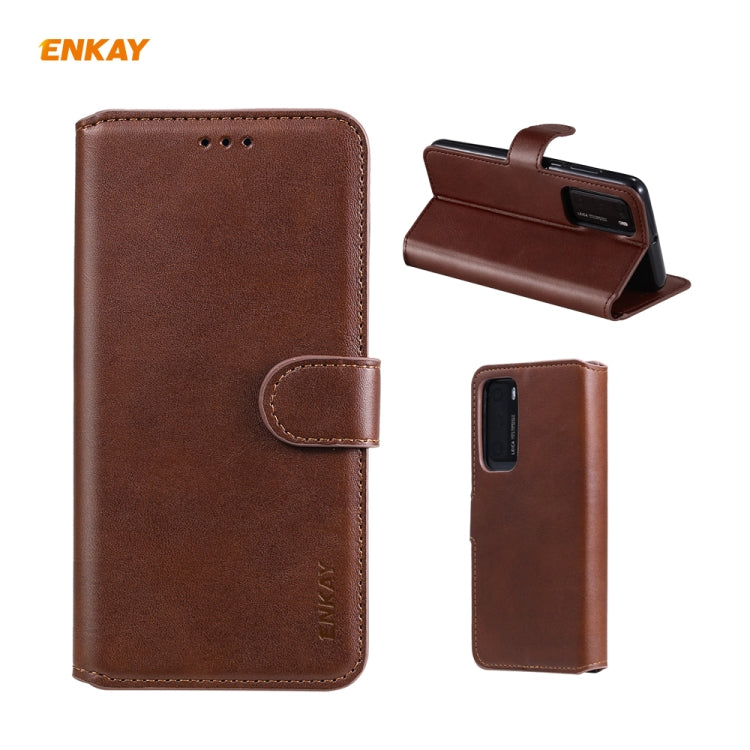 For Huawei P40 ENKAY Hat-Prince Horizontal Flip Leather Case with Holder & Card Slots & Wallet
