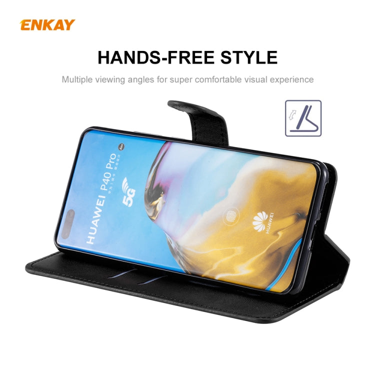 For HUAWEI P40 Pro ENKAY Hat-Prince Horizontal Flip Leather Case with Holder & Card Slots & Wallet