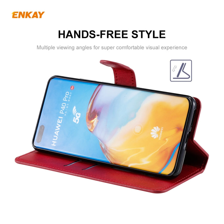 For HUAWEI P40 Pro ENKAY Hat-Prince Horizontal Flip Leather Case with Holder & Card Slots & Wallet