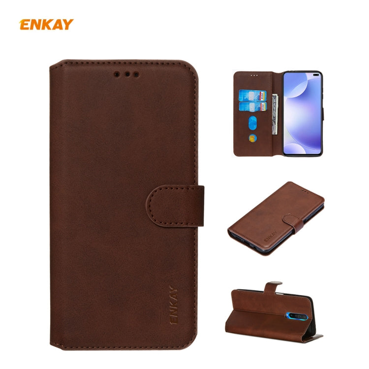 For Xiaomi Redmi K30 ENKAY Hat-Prince Horizontal Flip Leather Case with Holder & Card Slots & Wallet