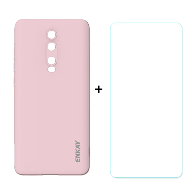 For Xiaomi Redmi K20 / K20 Pro / Xiaomi Mi 9T Hat-Prince ENKAY ENK-PC0352 2 in 1 Ultra-thin Solid Color TPU Slim Case Soft Cover + 0.26mm 9H 2.5D Tempered Glass Protector Film