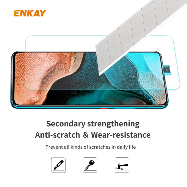 For Xiaomi Redmi K30 Hat-Prince ENKAY ENK-PC0362 2 in 1 Ultra-thin Solid Color TPU Slim Case Soft Cover + 0.26mm 9H 2.5D Tempered Glass Protector Film