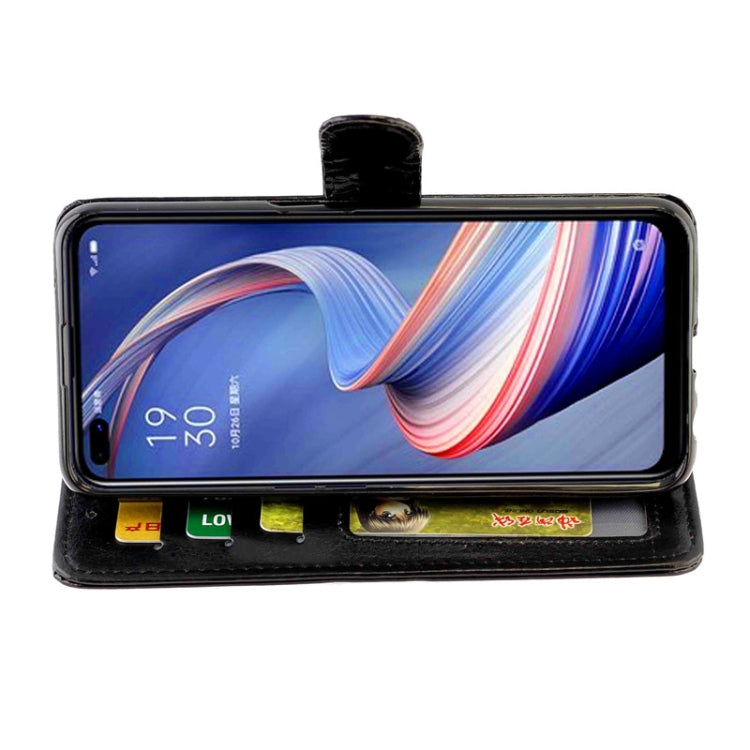 For OPPO A92s Crazy Horse Texture Leather Horizontal Flip Protective Case with Holder & Card Slots & Wallet & Photo Frame