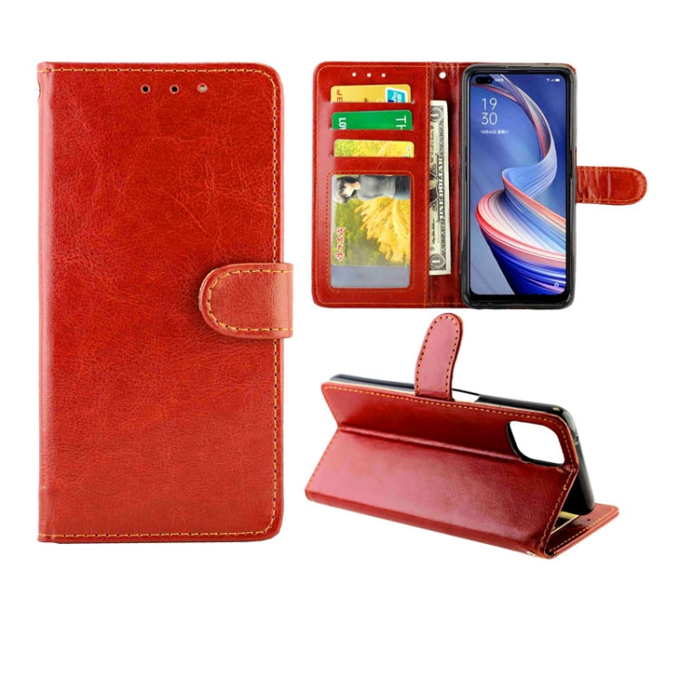 For OPPO A92s Crazy Horse Texture Leather Horizontal Flip Protective Case with Holder & Card Slots & Wallet & Photo Frame