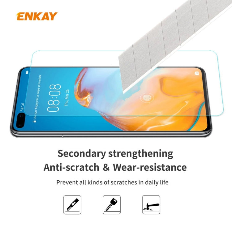 For Huawei P40 Hat-Prince ENKAY ENK-PC0342 2 in 1 Ultra-thin Solid Color TPU Slim Case Soft Cover + 0.26mm 9H 2.5D Tempered Glass Protector Film