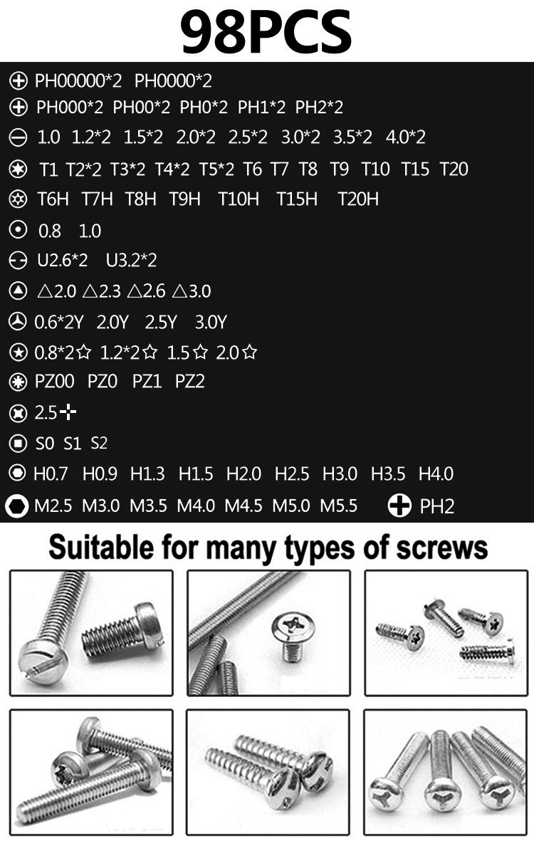 Refined 112pcs screwdriver tool set mobile phone flat panel home dismantling maintenance