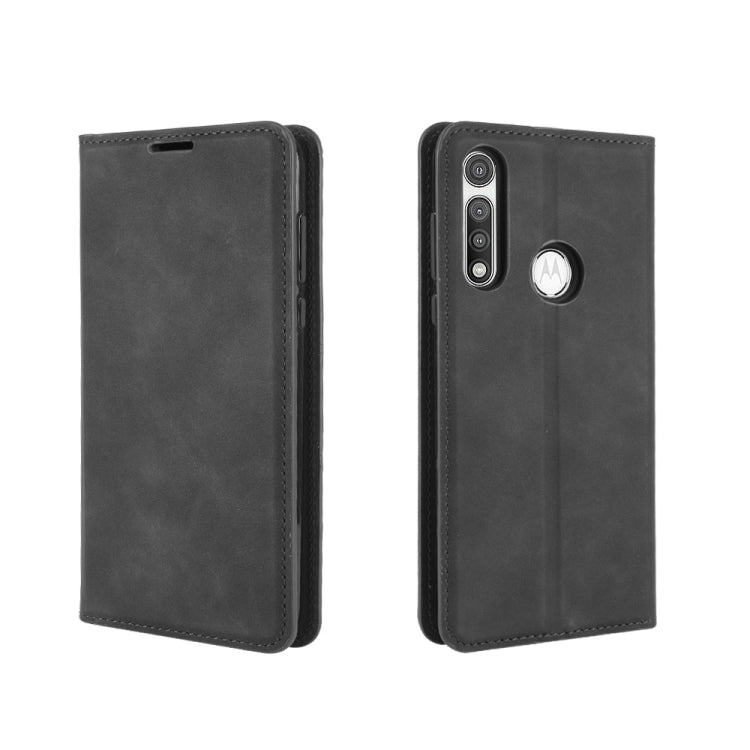 For Motorola Moto G Fast Retro-skin Business Magnetic Suction Leather Case with Holder & Card Slots & Wallet