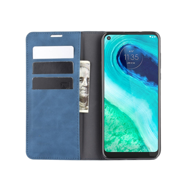 For Motorola Moto G Fast Retro-skin Business Magnetic Suction Leather Case with Holder & Card Slots & Wallet