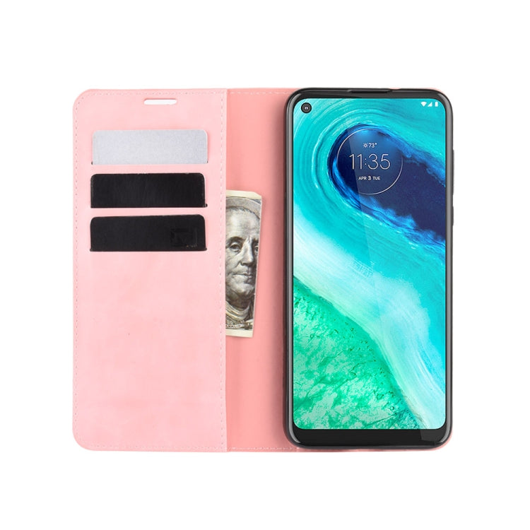 For Motorola Moto G Fast Retro-skin Business Magnetic Suction Leather Case with Holder & Card Slots & Wallet