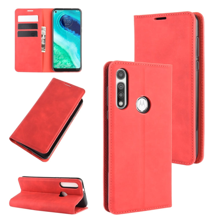 For Motorola Moto G Fast Retro-skin Business Magnetic Suction Leather Case with Holder & Card Slots & Wallet