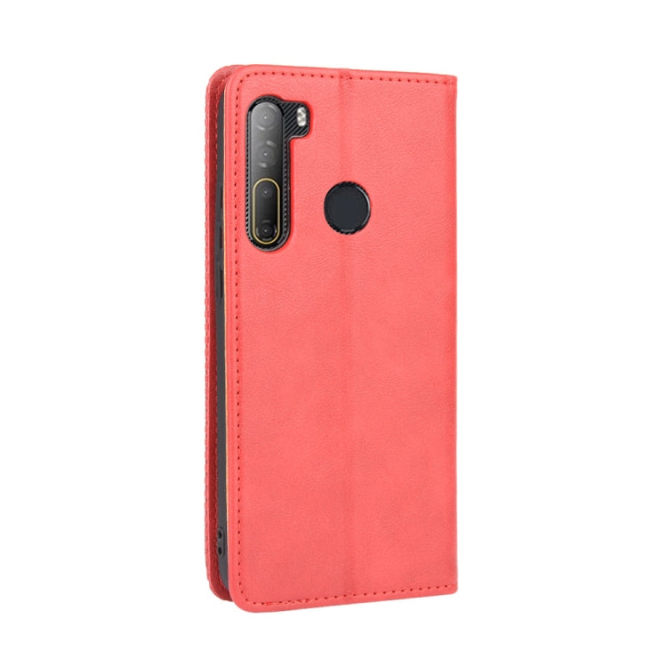 For HTC Desire 20 Pro Magnetic Buckle Retro Crazy Horse Texture Horizontal Flip Leather Case , with Holder & Card Slots & Photo Frame