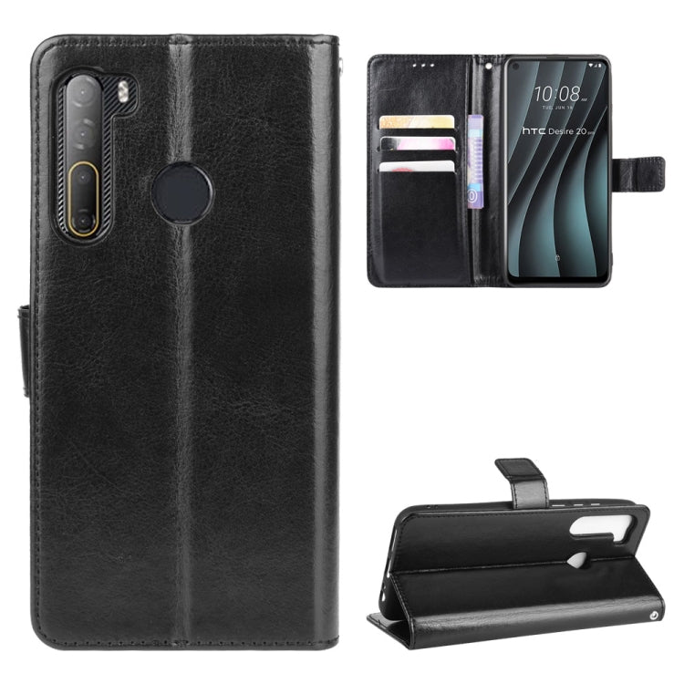 For HTC Desire 20 Pro Retro Crazy Horse Texture Horizontal Flip Leather Case , with Holder & Card Slots & Photo Frame