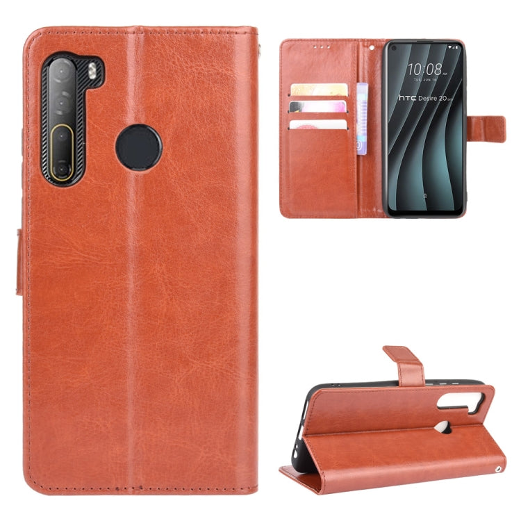 For HTC Desire 20 Pro Retro Crazy Horse Texture Horizontal Flip Leather Case , with Holder & Card Slots & Photo Frame