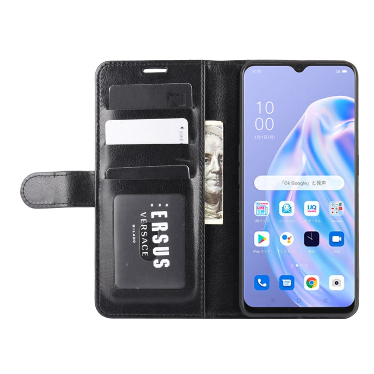 For OPPO Reno 3A (Japanese Version) R64 Texture Single Horizontal Flip Protective Case with Holder & Card Slots & Wallet & Photo Frame