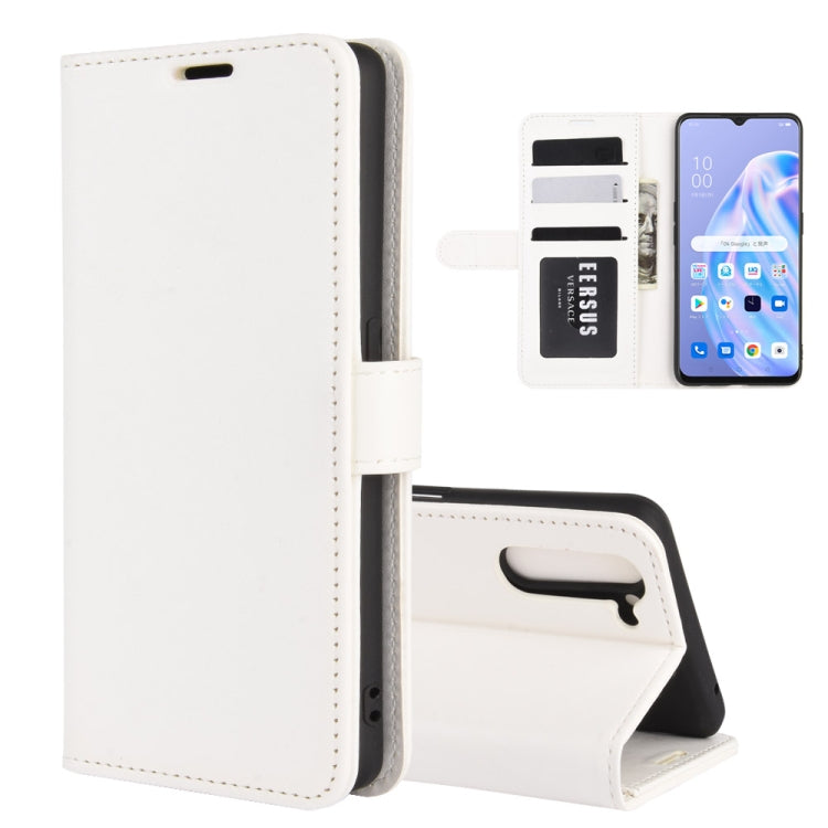 For OPPO Reno 3A (Japanese Version) R64 Texture Single Horizontal Flip Protective Case with Holder & Card Slots & Wallet & Photo Frame