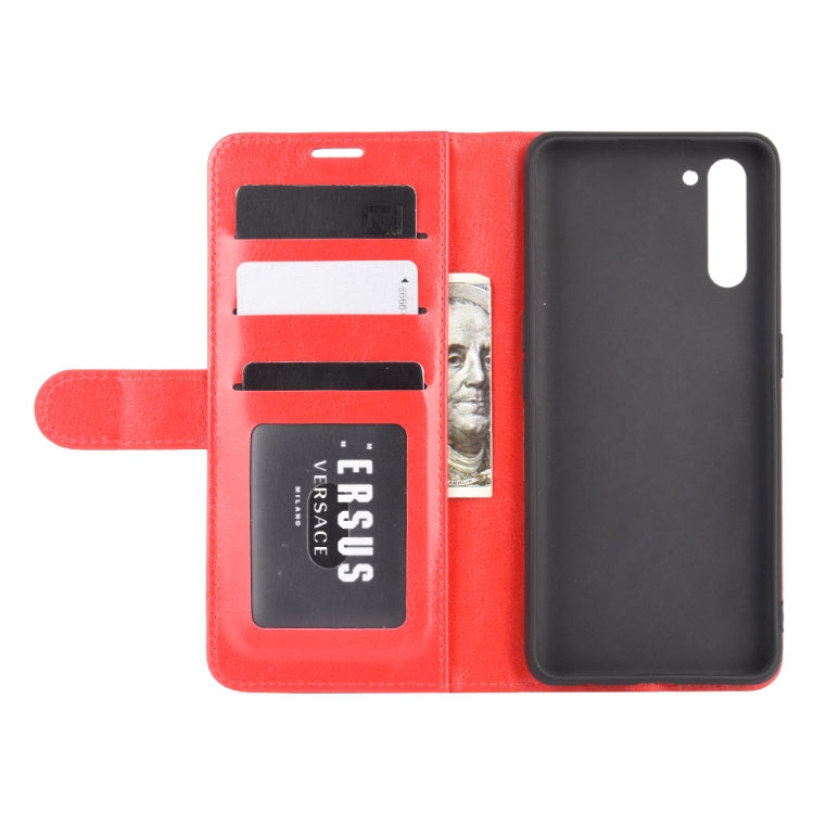 For OPPO Reno 3A (Japanese Version) R64 Texture Single Horizontal Flip Protective Case with Holder & Card Slots & Wallet & Photo Frame