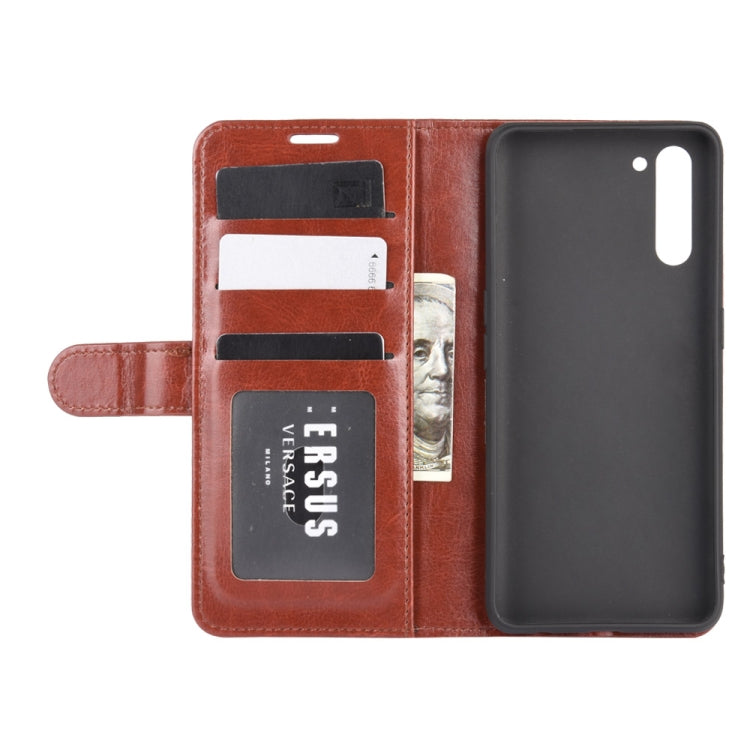 For OPPO Reno 3A (Japanese Version) R64 Texture Single Horizontal Flip Protective Case with Holder & Card Slots & Wallet & Photo Frame