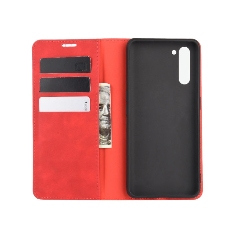 For OPPO Reno 3A (Japanese Version) Retro-skin Business Magnetic Suction Leather Case with Holder & Card Slots & Wallet