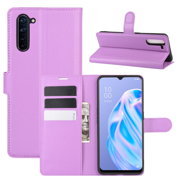 For OPPO Reno 3A (Japanese Version) Litchi Texture Horizontal Flip Protective Case with Holder & Card Slots & Wallet