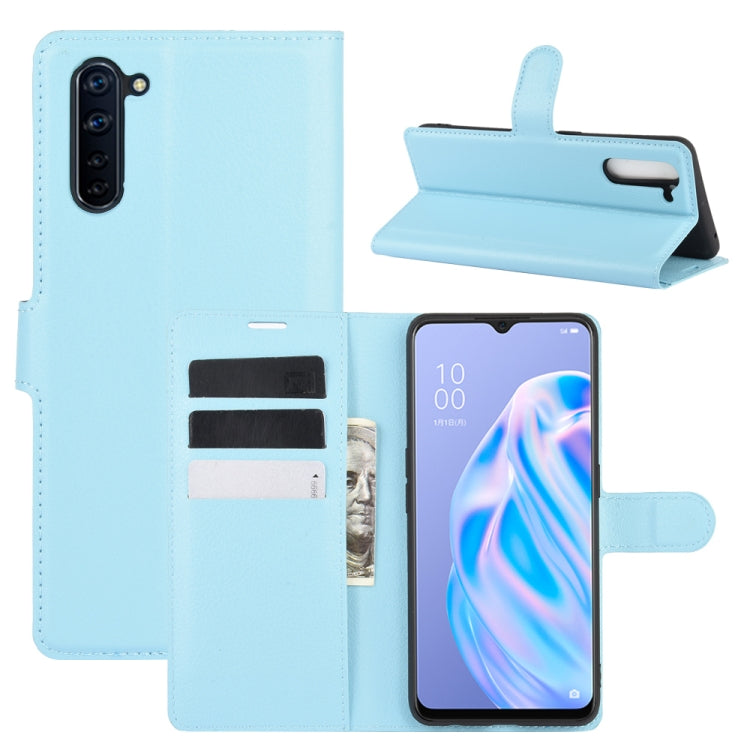 For OPPO Reno 3A (Japanese Version) Litchi Texture Horizontal Flip Protective Case with Holder & Card Slots & Wallet