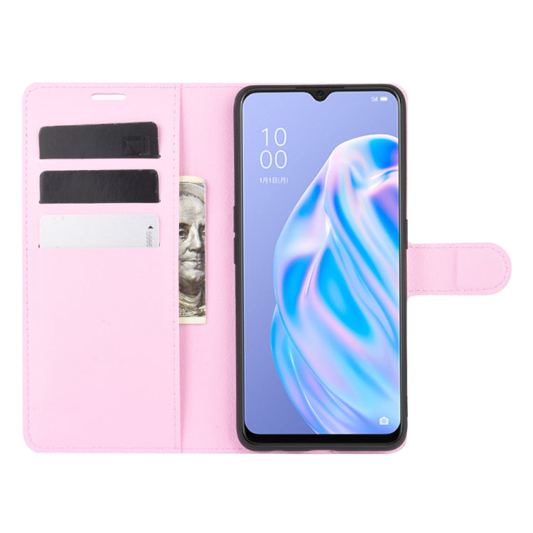 For OPPO Reno 3A (Japanese Version) Litchi Texture Horizontal Flip Protective Case with Holder & Card Slots & Wallet
