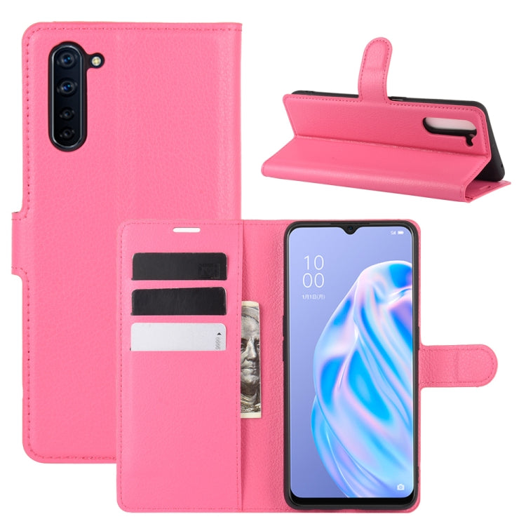 For OPPO Reno 3A (Japanese Version) Litchi Texture Horizontal Flip Protective Case with Holder & Card Slots & Wallet