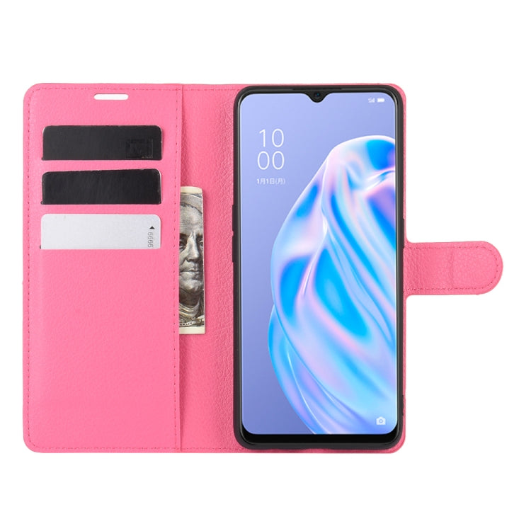 For OPPO Reno 3A (Japanese Version) Litchi Texture Horizontal Flip Protective Case with Holder & Card Slots & Wallet