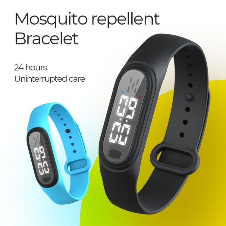 Q2 Outdoor Ultrasonic Electronic Mosquito Repellent Bracelet, Support Three-gear Mode & Time Display