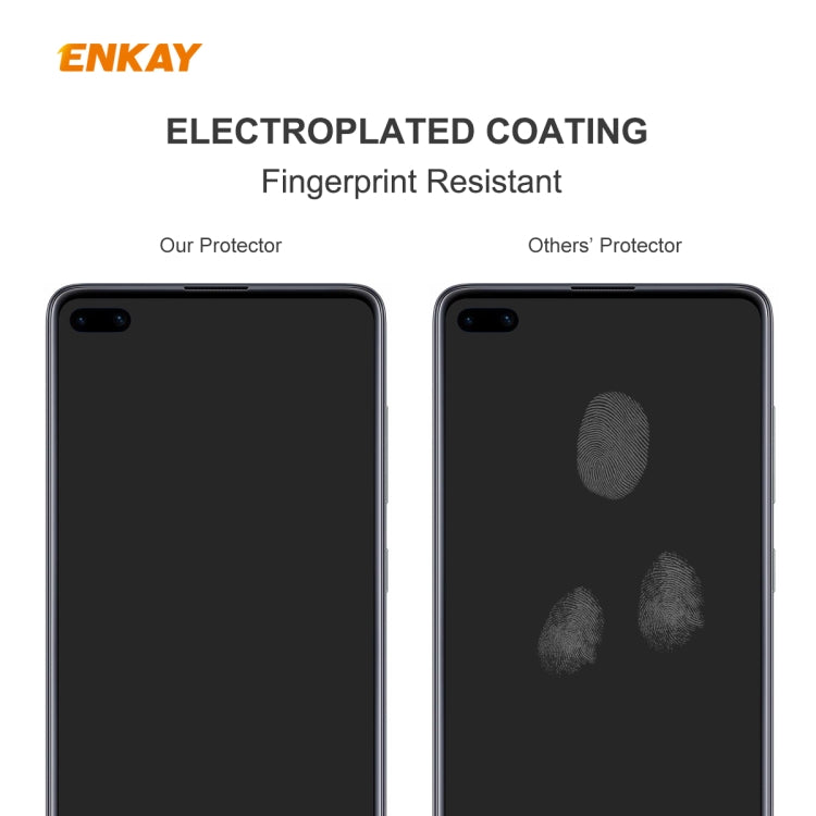 For Huawei P40 2 PCS ENKAY Hat-Prince 0.26mm 9H 2.5D Curved Edge Tempered Glass Film