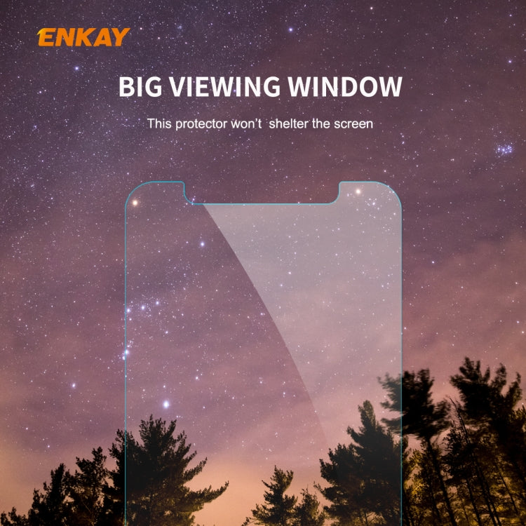 For Huawei Y5p 2 PCS ENKAY Hat-Prince 0.26mm 9H 2.5D Curved Edge Tempered Glass Film