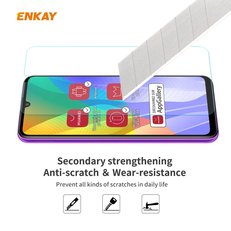 For Huawei Y6p 5 PCS ENKAY Hat-Prince 0.26mm 9H 2.5D Curved Edge Tempered Glass Film