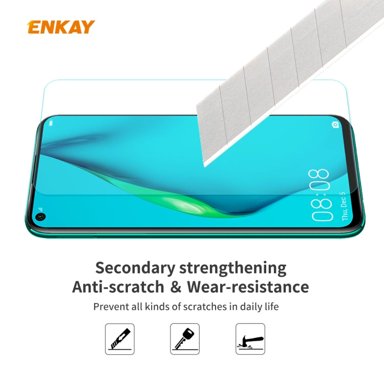 For Huawei P40 Lite 10 PCS ENKAY Hat-Prince 0.26mm 9H 2.5D Curved Edge Tempered Glass Film