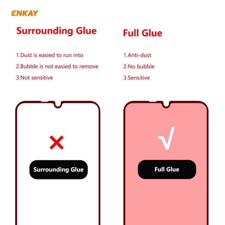 For Huawei Y6p 2 PCS ENKAY Hat-Prince Full Glue 0.26mm 9H 2.5D Tempered Glass Full Coverage Film