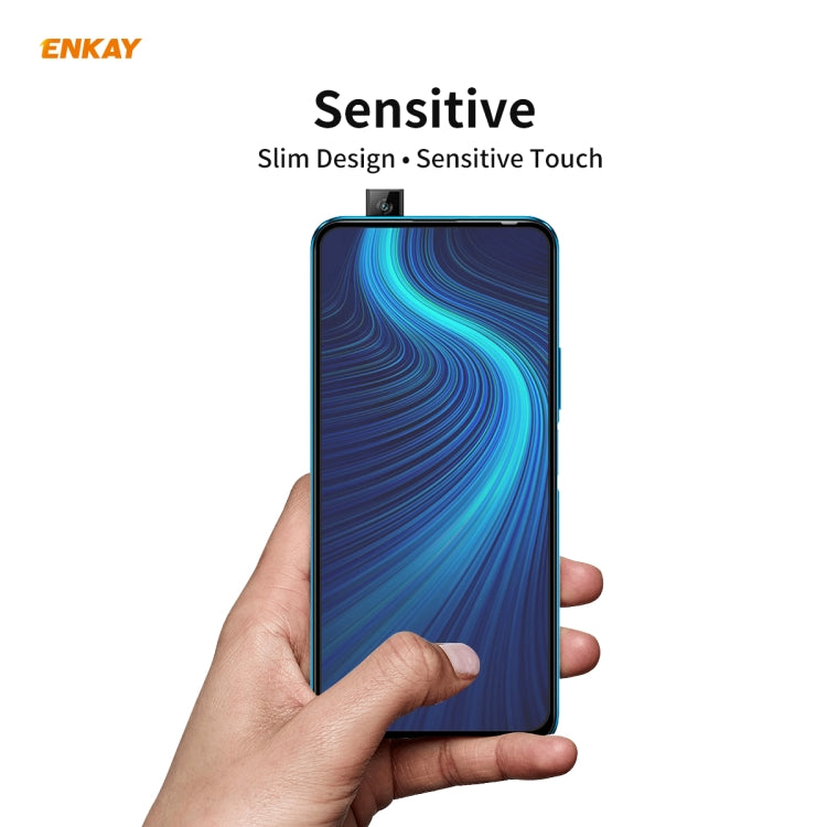 For Huawei Honor X10 5G 2 PCS ENKAY Hat-Prince Full Glue 0.26mm 9H 2.5D Tempered Glass Full Coverage Film