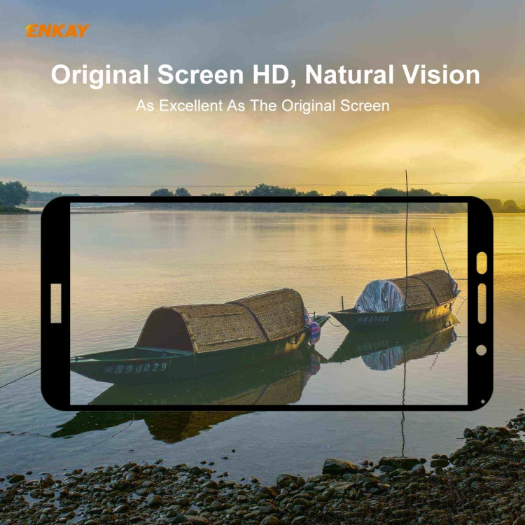 For Huawei Y5p 5 PCS ENKAY Hat-Prince Full Glue 0.26mm 9H 2.5D Tempered Glass Full Coverage Film